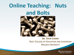 Online Teaching- the Nuts and Bolts