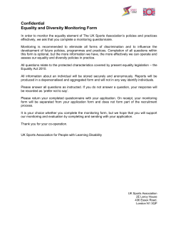 Equality Monitoring Form - UK Sports Association &ndash; for People with