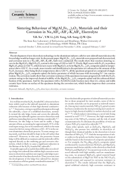 Sintering Behaviour of Mg(Al Fe ) O Materials and their Corrosion in