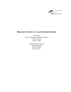 Measuring the Impact of a Load Response Program