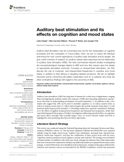 Auditory beat stimulation and its effects on cognition and