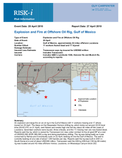 Explosion and Fire at Offshore Oil Rig, Gulf of Mexico