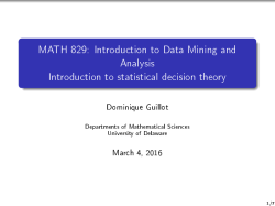 MATH 829: Introduction to Data Mining and Analysis