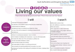 Living our values framework