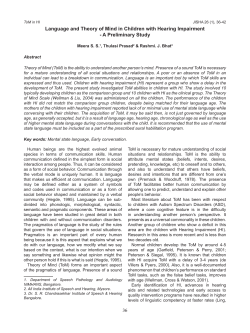 36 Language and Theory of Mind in Children with Hearing Impairment