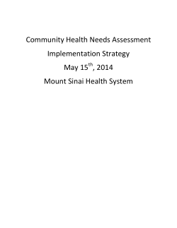 Community Health Needs Assessment Implementation Strategy May