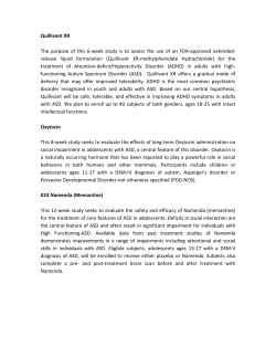 Quillivant XR The purpose of this 6-week study is to assess the use