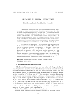 ADVANCES ON HESSIAN STRUCTURES 1