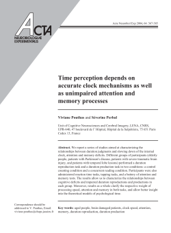 Time perception depends on accurate clock mechanisms as well as