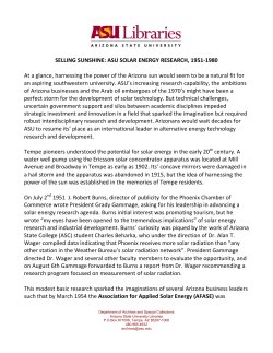 SELLING SUNSHINE: ASU SOLAR ENERGY RESEARCH, 1951