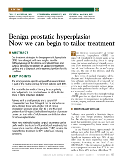 Benign prostatic hyperplasia: Now we can begin to tailor treatment
