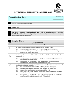 Exempt Dealing Report
