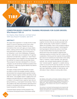 Computer-Based Cognitive Training Programs for Older Drivers