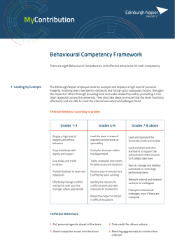 Behavioural Competency Framework - Edinburgh Napier Staff Intranet