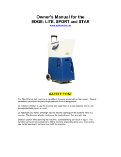 Owner`s Manual for the - Arrowsmith Tennis Club