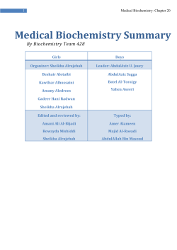 Amino Acid Degradation and Synthesis