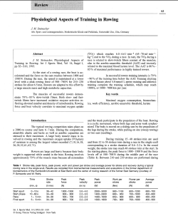 Physiological Aspects of Training in Rowing