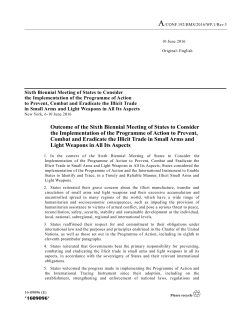 Outcome of the Sixth Biennial Meeting of States to Consider the