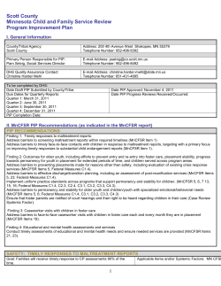 County Band Minnesota Child and Family Service Review Program