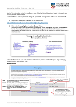 Manage Sender Filters on a Mailing List