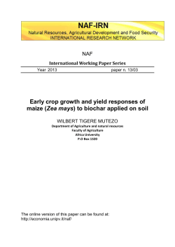 Early crop growth and yield responses of maize (Zea mays) to