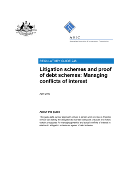 Litigation schemes and proof of debt schemes: Managing