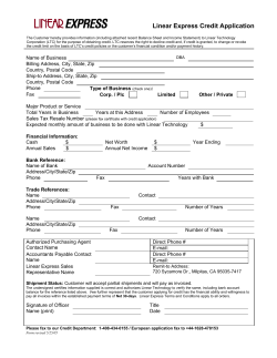 Linear Express Credit Application