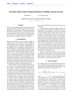 Non Data Aided Symbol Timing Estimation in Multiple Antenna