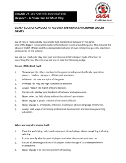 Coach Code of Conduct - Grand Valley Soccer Association