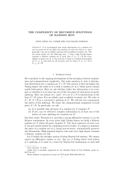 The complexity of recursive splittings of random sets