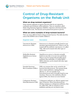 PE517 Control of Drug-Resistant Organisms on the Rehab Unit