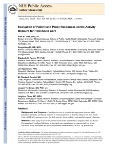 Evaluation of patient and proxy responses on the