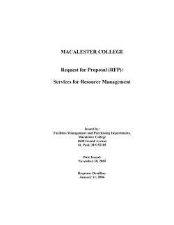 RFP Services for Resource Management