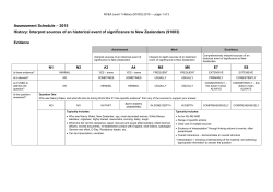 NCEA Level 1 History (91003) 2015 Assessment Schedule
