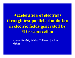 Acceleration of electrons through test particle simulation in electric