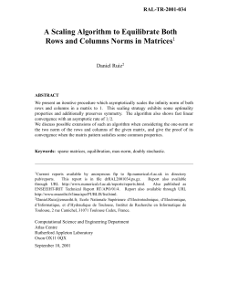 A Scaling Algorithm to Equilibrate Both Rows and Columns Norms