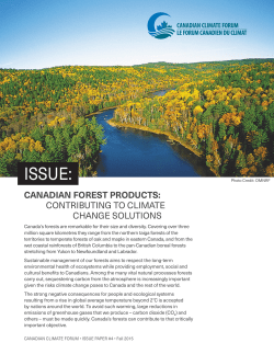 Canada`s Forest Products Industry: Contributing to Climate Change