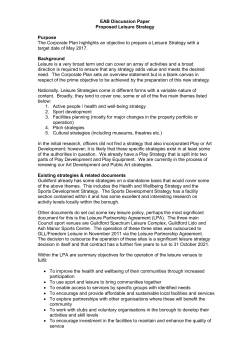 Proposed Leisure Strategy - Guildford Borough Council