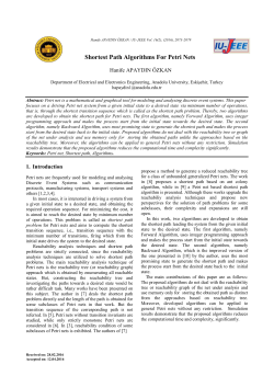 Shortest Path Algorithms For Petri Nets