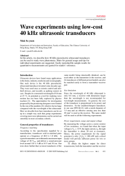 Wave experiments using low-cost 40 kHz ultrasonic transducers
