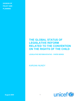 Background paper for UNICEF Report on State of the World`s