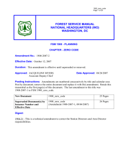 FSM 1900 Zero Code - USDA Forest Service