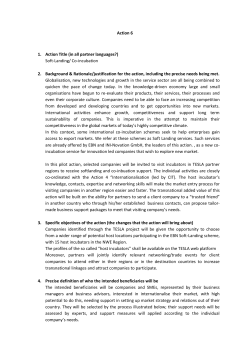 Agreed Template for Terms of Reference for Actions