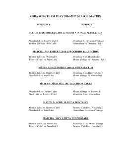 Team Play Schedule