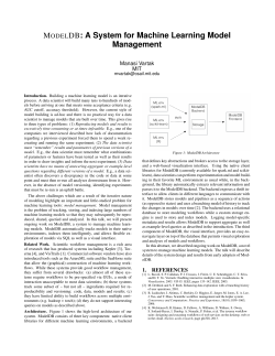 MODELDB: A System for Machine Learning Model