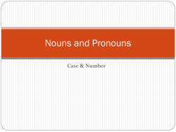 Nouns and Pronouns