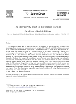 The interactivity effect in multimedia learning