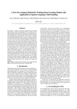 A New Pre-training Method for Training Deep Learning Models with