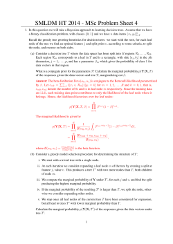 SMLDM HT 2014 - MSc Problem Sheet 4
