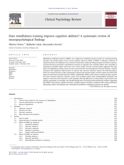 Does mindfulness training improve cognitive abilities? A systematic